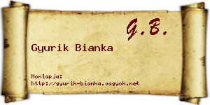 Gyurik Bianka névjegykártya